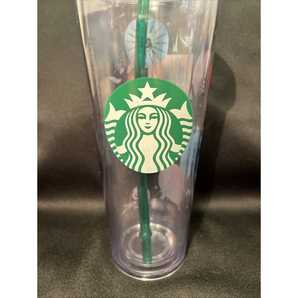 MINT DISNEY PARK STARBUCKS Venti 24oz Cold Clear Cup Double Wall w/ Lid & Straw - Picture 4 of 13